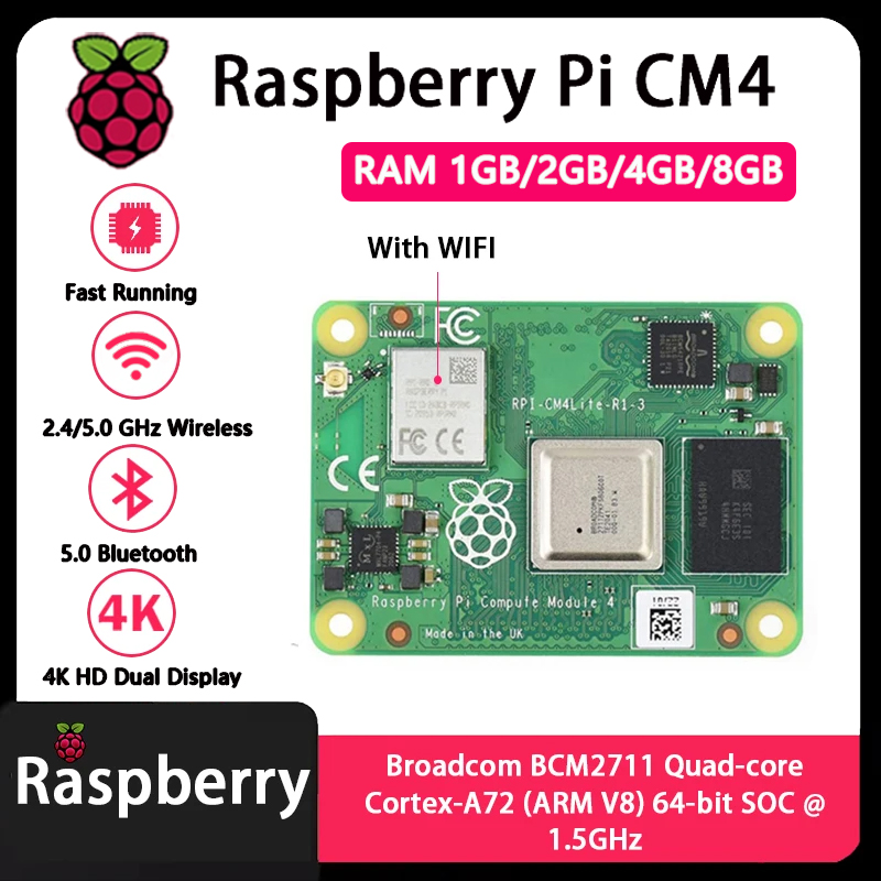라즈베리 파이 CM4 1GB/2GB/4GB/8GB RA - Raspberry Pi Compute Module 4 8Gb 32Gb Emmc 리뷰 및 가격
