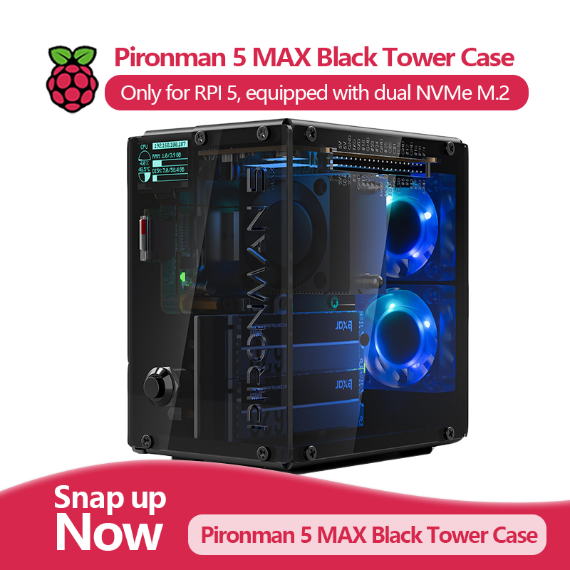 피론맨 5 MAX, 라즈베리 파이 5용 블랙 타워 케이 - Argon One V3 M.2 Nvme Case 리뷰 및 가격